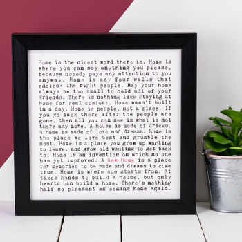 New Home Quotes Print, Housewarming Gift, 2 of 7