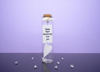 Personalised 1st Paper Anniversary Photo Hearts Bottle Gift, 3 of 3