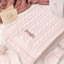 Personalised Blush Pink Luxury Cotton Baby Blanket, thumbnail 12 of 12