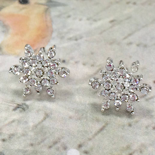 snowflake stud earrings by all things brighton beautiful