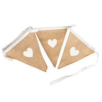 Natural Jute Country Heart Bunting, 2 of 9