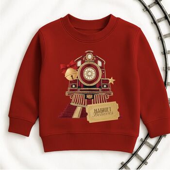 Personalised Polar Express Believe Christmas Jumper, 3 of 3