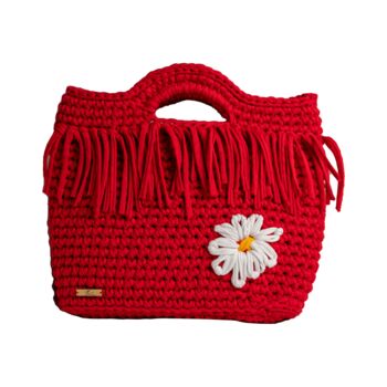 Daisy Luxury Handmade Crochet Knit Hand Bag, 5 of 6