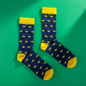 Men's Egyptian Cotton Socks With Fishes On Them, 3 of 4