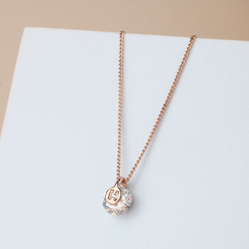 Crystal Pendant Rose Gold Necklace, 2 of 4