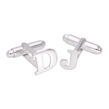 Sterling Silver Initial Letter Cufflinks, 4 of 7
