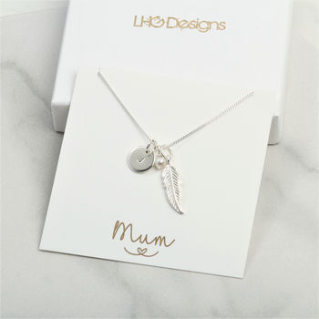 Personalised Feather Pendant Necklace Gift For Her, 2 of 8