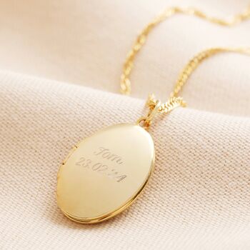 Personalised Oval Locket Necklace, 2 of 4