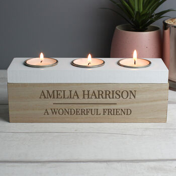 Personalised Wooden Tea Light Storage Box, 8 of 11