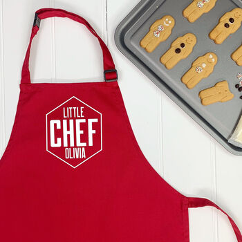 Little Chef Personalised Hexagon Kids Apron, 7 of 9