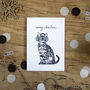 Bengal Kitten In Earmuffs Christmas Card, thumbnail 1 of 3