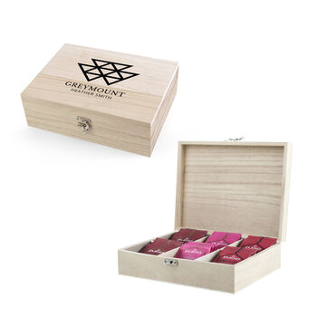 Custom Logo Wooden Tea Box With Tea Selection, 2 of 3