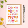 Welcome Back Card, thumbnail 1 of 6