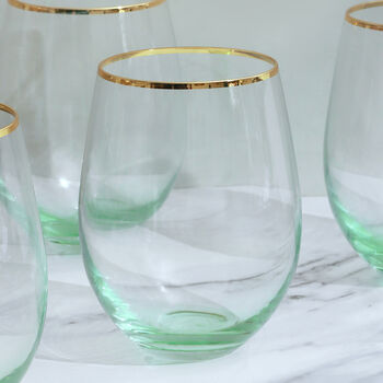 G Decor Set Of Four Lazaro Green Ombre Tumbler Glasses, 2 of 4