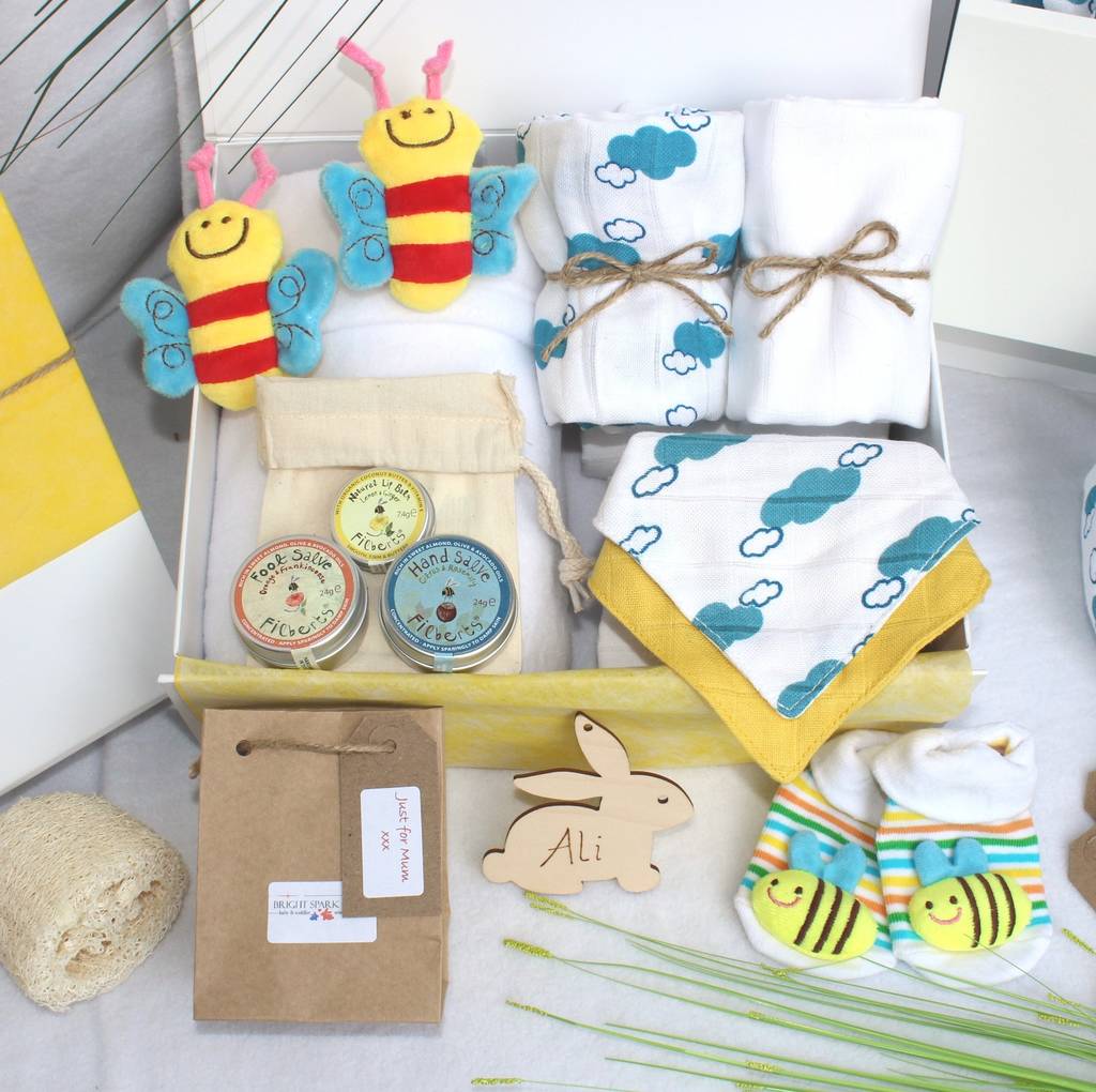 Unisex Bumble Bee Pamper Hamper For Mother And Baby, 1 of 8