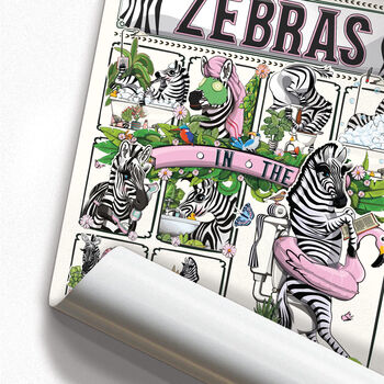 Zebras In The Bathroom, Funny Toilet Art, 2 of 7