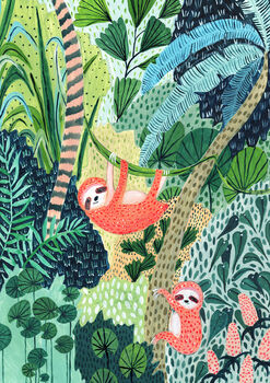 Jungle Sloth Art Print, 5 of 6