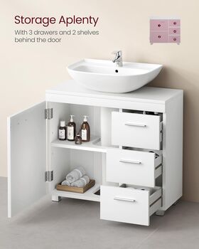 Under Sink Bathroom Cabinet Storage Cloud White, 4 of 8