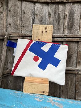No4 Small Recycled Multifunctional Sailcloth Pouch, 7 of 9