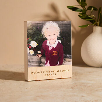 Personalised School Photo Wooden Block, 2 of 4