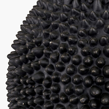 Black Ceramic Sea Urchin Table Lamp With White Shade, 4 of 9