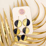 Navy And Gold Foil Large Statement Drop Earrings, thumbnail 3 of 9