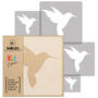 Reusable Stencils Five Pcs Humming Bird With Brushes, thumbnail 2 of 5