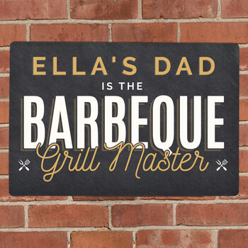 Personalised BBQ Grill Master Metal Wall Sign, 3 of 3