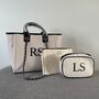 Personalised White And Black Large Chain Tote Beach Bag, thumbnail 3 of 9