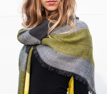 Woven Blanket Scarf In A Choice Of Colours, 3 of 6