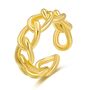 Adjustable Open Gold Plated Chain Ring, thumbnail 3 of 9