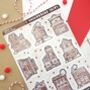 Gingerbread Shops Christmas Sticker Sheet, thumbnail 2 of 4