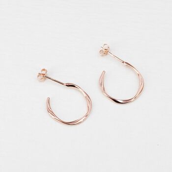 Sterling Silver Mobius Hoop Stud Earrings, 8 of 12