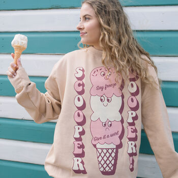 Scooper Dooper Women's Ice Cream Graphic Sweatshirt, 4 of 4