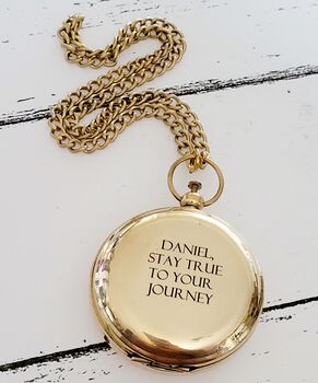 Personalised Engraved Solid Brass Engraved Compass, 3 of 7