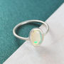 Ethiopian Opal October Birthstone Silver Ring, thumbnail 1 of 3