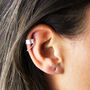 Sterling Silver Thick Ear Cuff With Chain, thumbnail 1 of 9