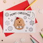 Personalised Penguin Finger Puppet And Colour In Card, thumbnail 1 of 4