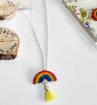 Handmade Rainbow Tassel Pendant Stand Up Gift, 6 of 7