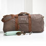 Personalised Vintage Overnight Holdall Brown, thumbnail 1 of 2