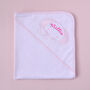 Personalised Pink Elephant Hooded Baby Towel, thumbnail 7 of 11