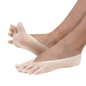 Legwear Plain Nylon Toe Foot Cover Toe Socks, 6 of 8
