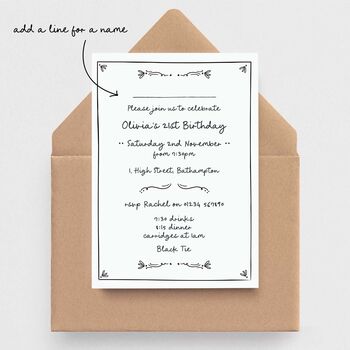 Handwritten Style Invitations Plain Or Plantable Card, 3 of 5