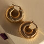 Thick Textured Creole Hoop Earrings, thumbnail 2 of 6