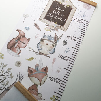 Personalised Teepee Animal Tribe Height Chart, 2 of 5