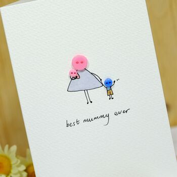 Personalised 'Button Mummy' Handmade Card, 9 of 12