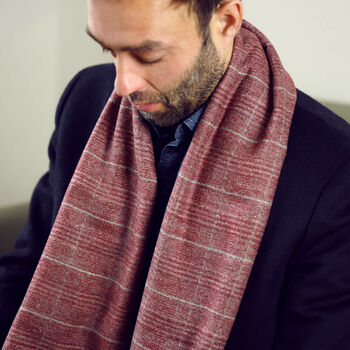 Men's Personalised Reversible Gingham Check Scarf, 6 of 9