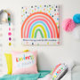 Children's Rainbow Personalised Square Cushion, thumbnail 3 of 4