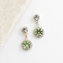 Light Green Swarovski Crystal Snow Drop Earrings, thumbnail 4 of 6