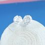 Silver Rose Studs, thumbnail 1 of 4